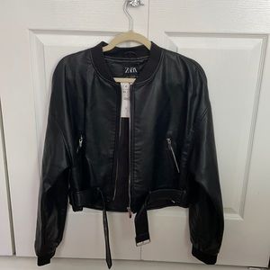 Zara faux Leather Bomber
